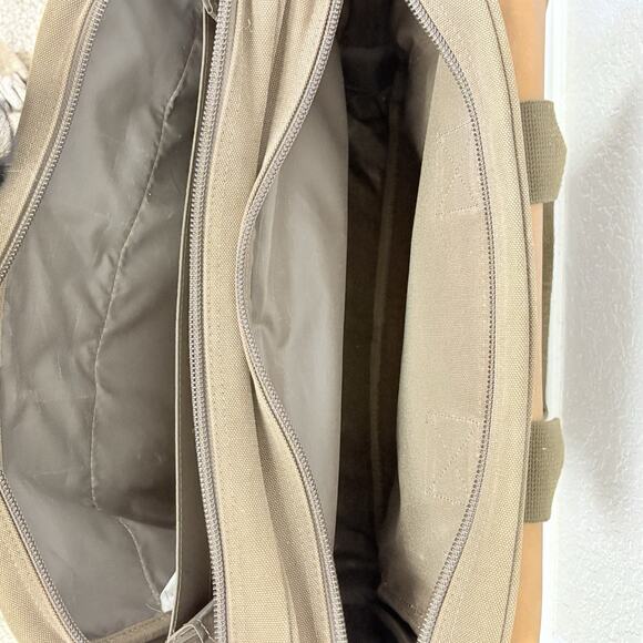 VINTAGE CABELA'S CANVAS & LEATHER Messenger Weekender Bag UPS Embroidered 16x12 - Picture 7 of 10